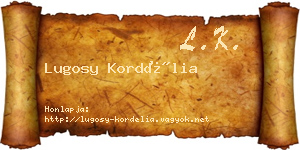 Lugosy Kordélia névjegykártya
